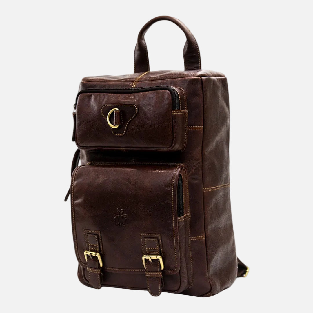 Mochila de cuero vintage Mochila de viaje y para portátil de