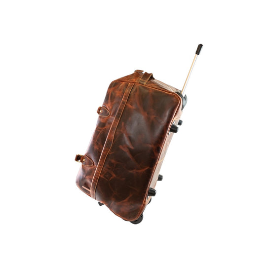 Bolsa de viaje de cuero con ruedas