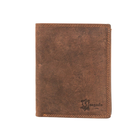 Vertical Leather Wallet with Coin Pocket