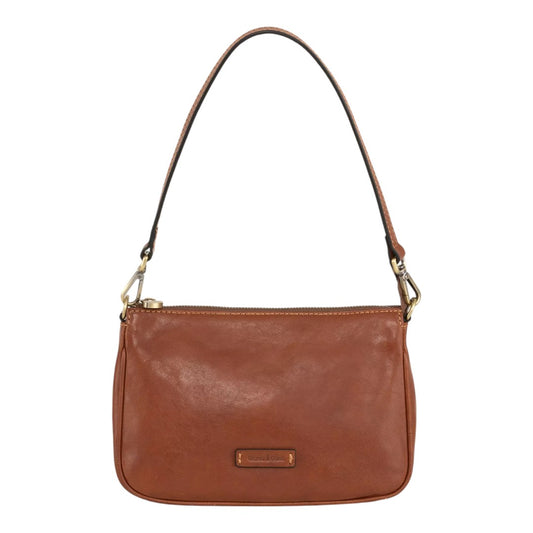 Bolso de hombro compacto de piel con correa desmontable