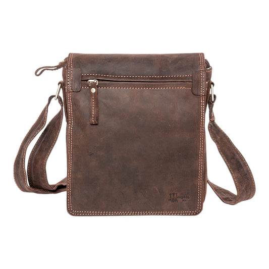 Tall Leather Messenger Bag