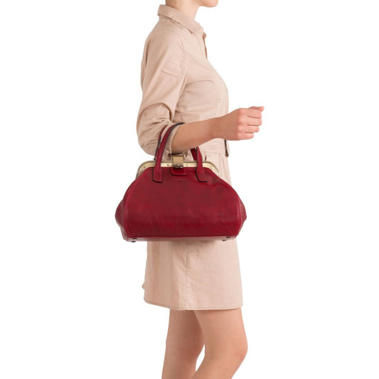Bolso médico vintage de piel de gran tamaño