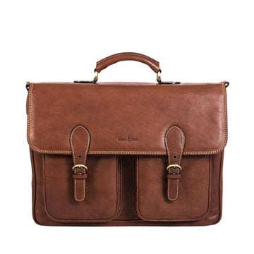 Maletín de piel color canela Cressy de Gianni Conti