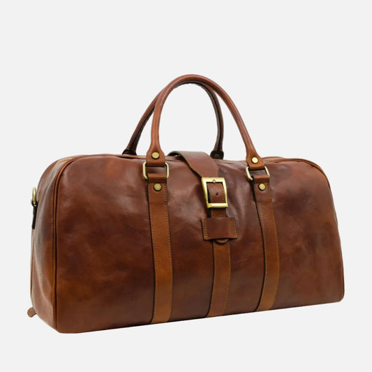 Brown Matte Leather Duffel Bag - Tender Is the Night