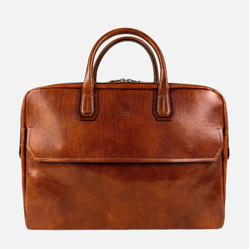 Large Leather Briefcase Laptop Bag - Nostromo
