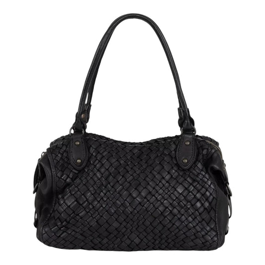 Woven Leather Shoulder Bag
