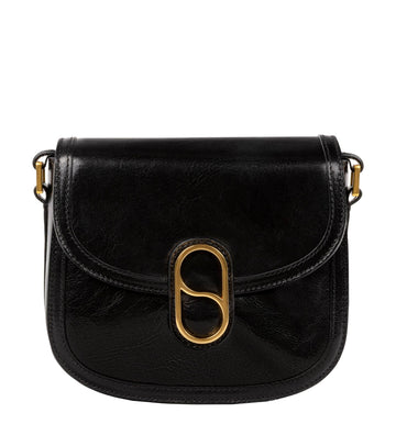 Womens Leather Saddle Bag Crossbody Bag - Villette