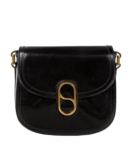 Womens Leather Saddle Bag Crossbody Bag - Villette