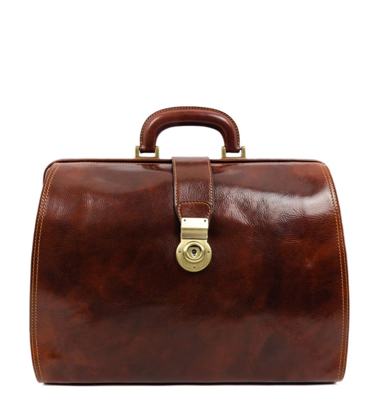 Brown Large Leather Doctor Bag - Mr. Corium