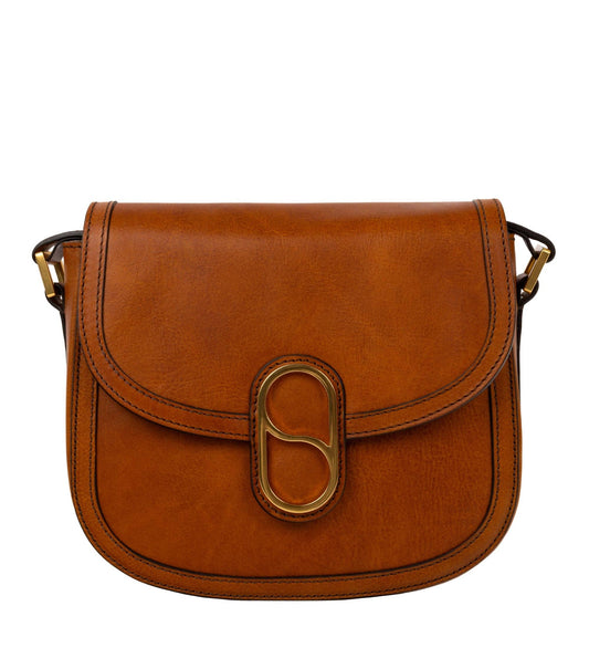 Womens Leather Saddle Bag Crossbody Bag - Villette