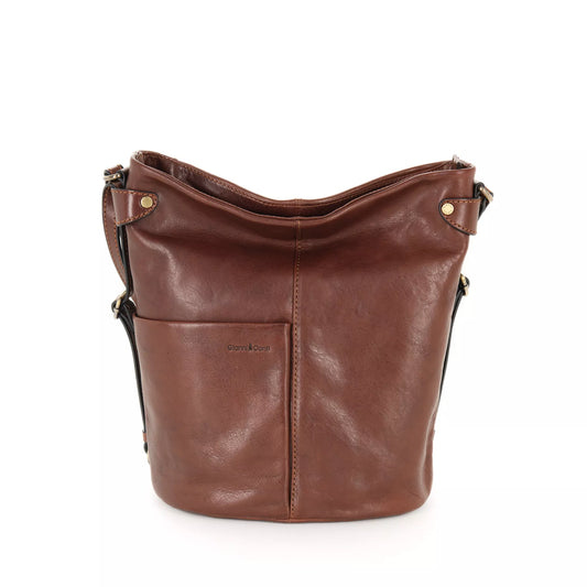 Brown Leather 2-in-1 Shoulder Bag & Backpack