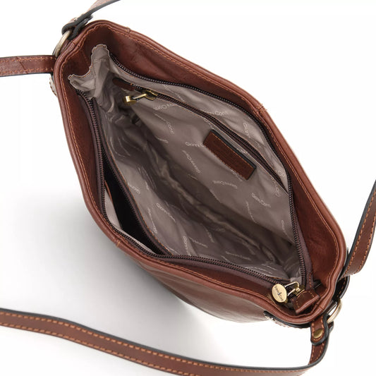 Brown Leather 2-in-1 Shoulder Bag & Backpack