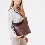 Brown Leather 2-in-1 Shoulder Bag & Backpack
