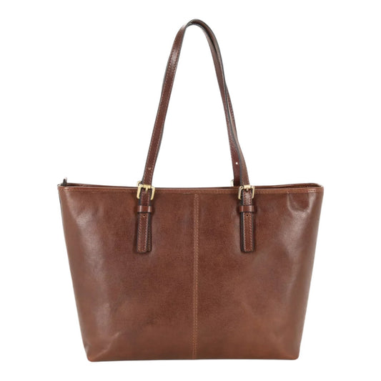 Lady Leather Tote Bag with Zip Closure