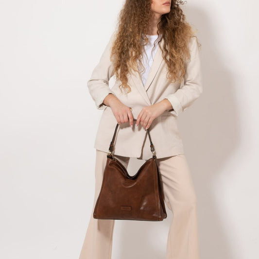 Structured Leather Hobo Bag